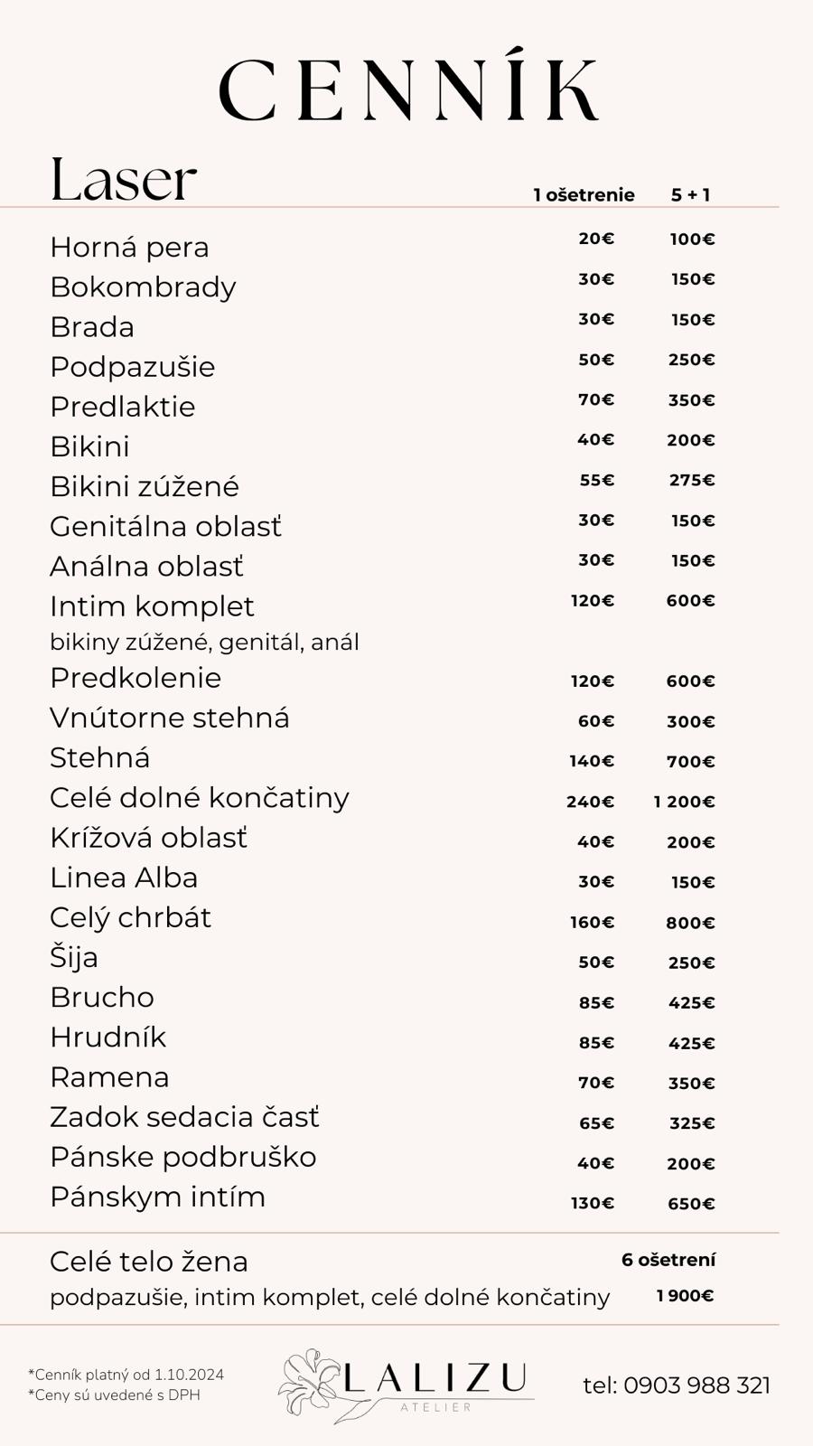 Prices for laser.